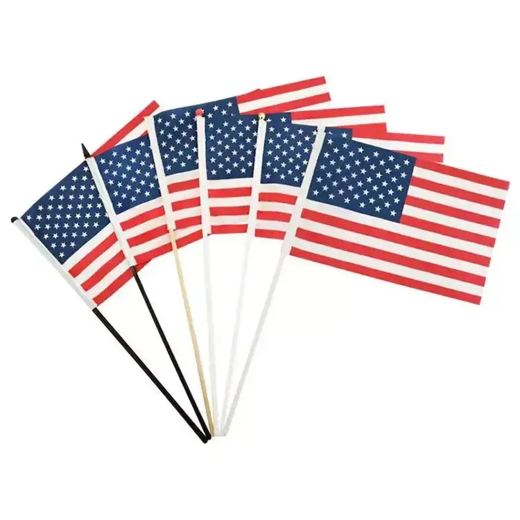 Custom Palestine Handheld Stick Flag Personalized Print Image Logo Text Anything Mini National Sport UK Polyester Hand Flags